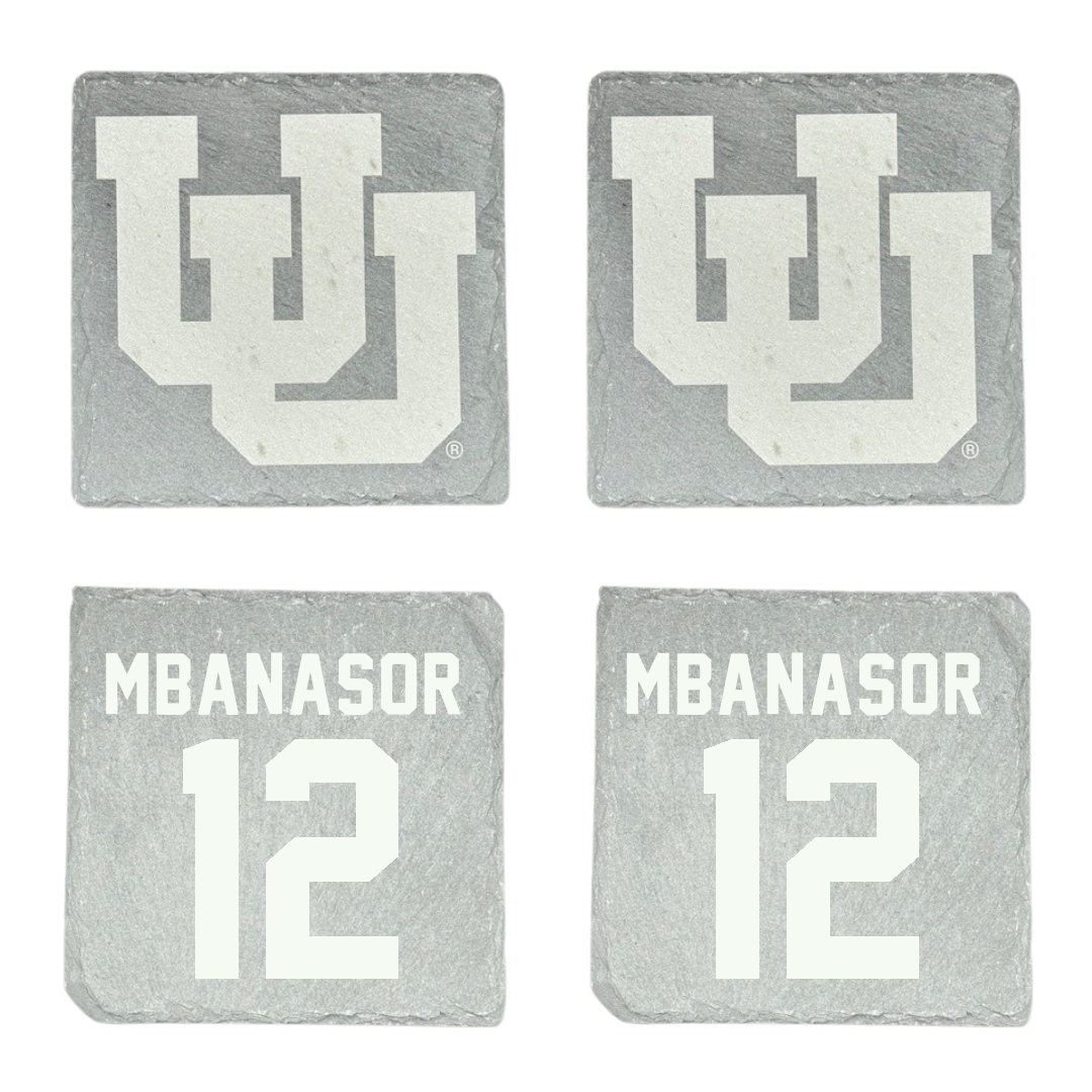University of Utah Football Stone Coaster (4 Pack)  - #12 Sidney Mbanasor