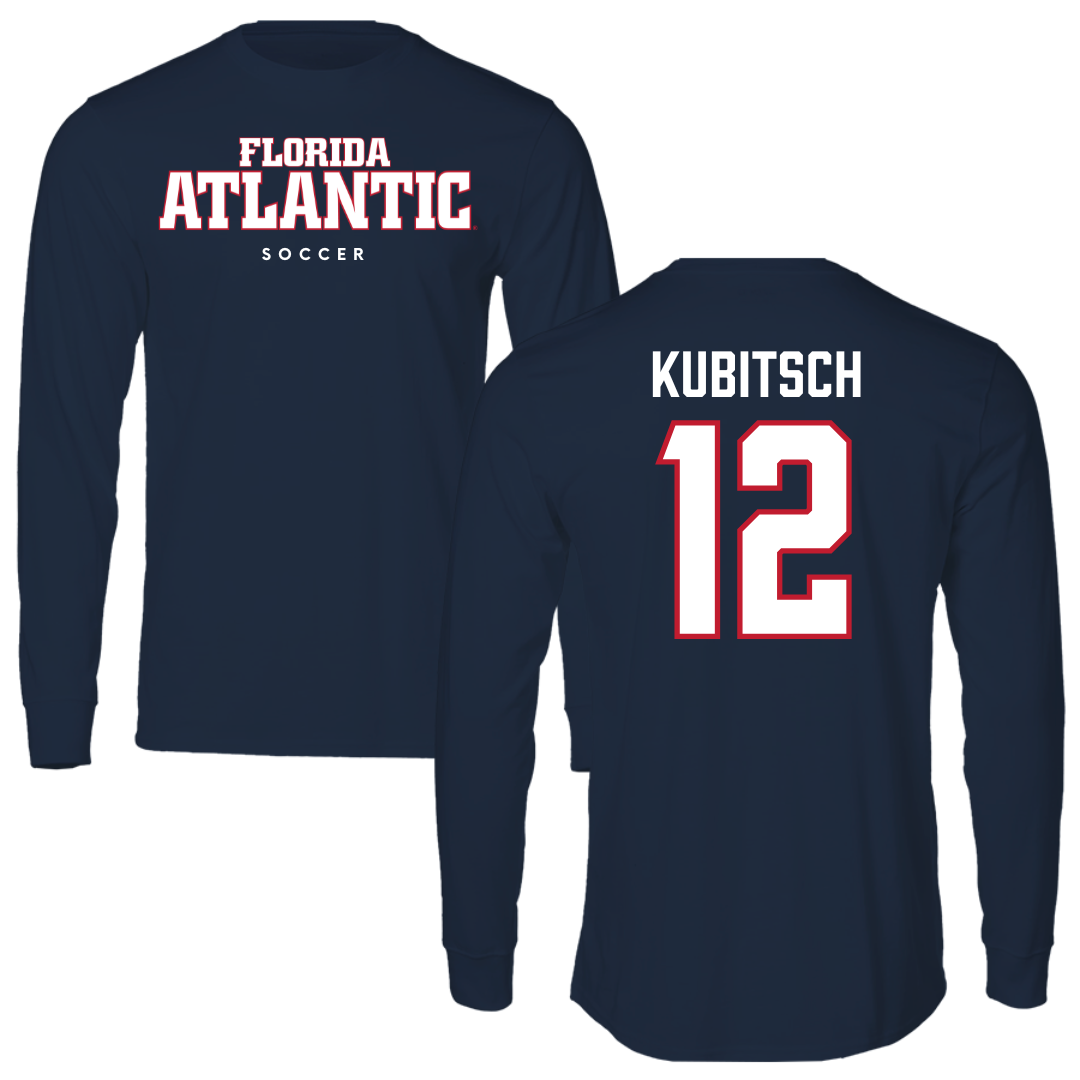Florida Atlantic University Soccer Navy Block Long Sleeve - #12 Kevin Kubitsch