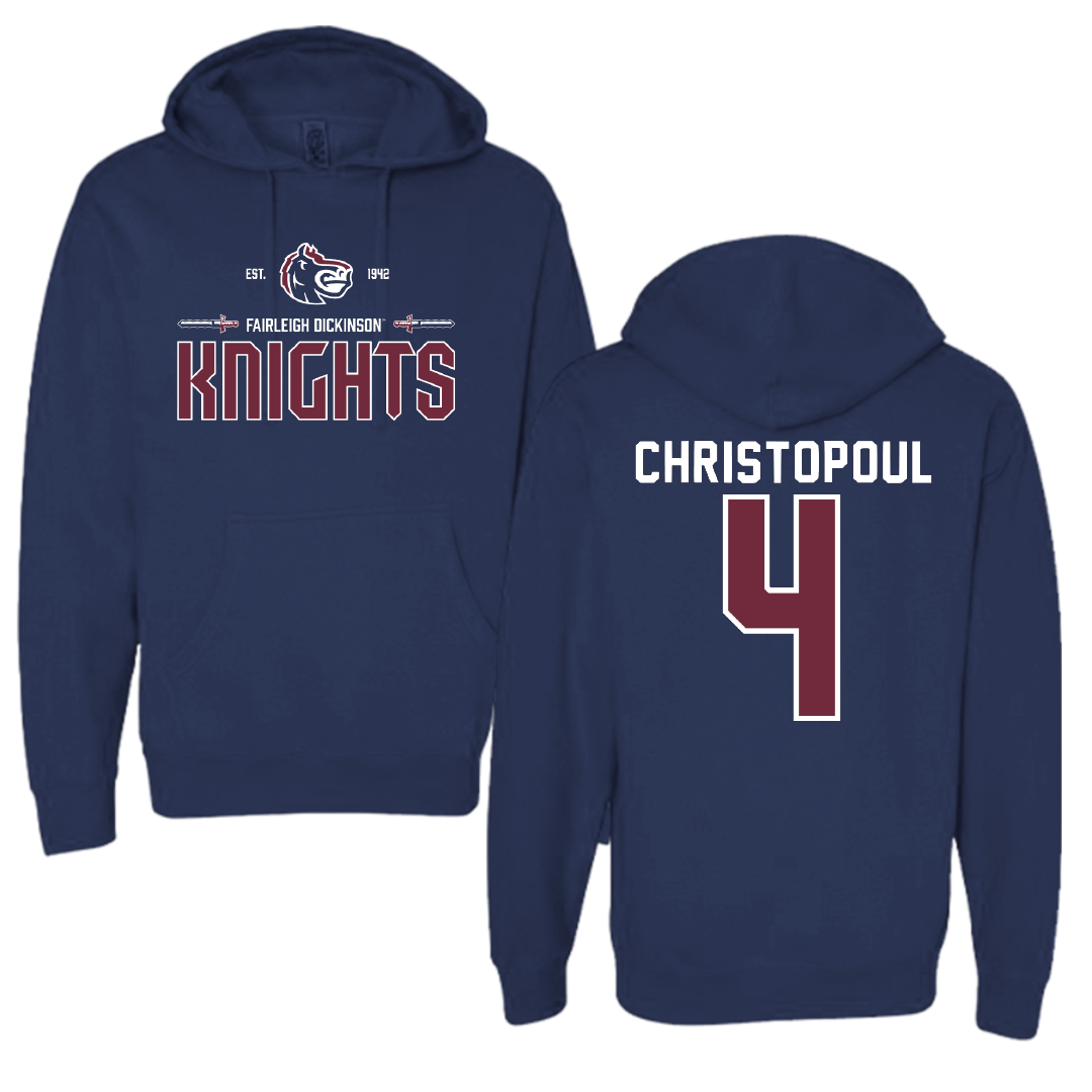 Fairleigh Dickinson University-Metropolitan Campus Softball Navy General Hoodie - #4 Olivia Christopoul