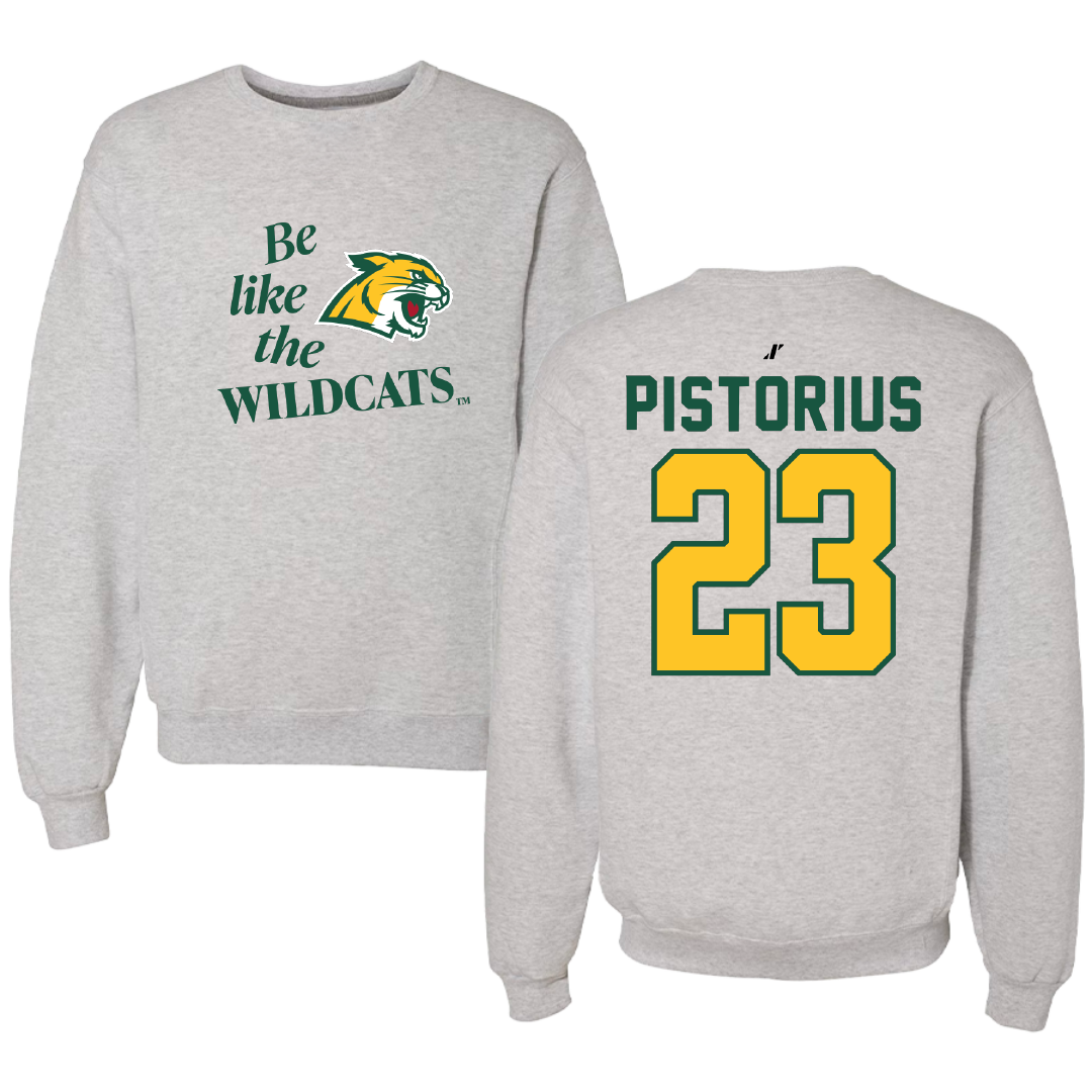 Northern Michigan University Soccer Light Gray Be Like Us Crewneck - #23 Molly Pistorius