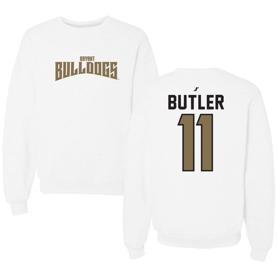 Bryant University Football White Classic Crewneck - #11 TJ Butler