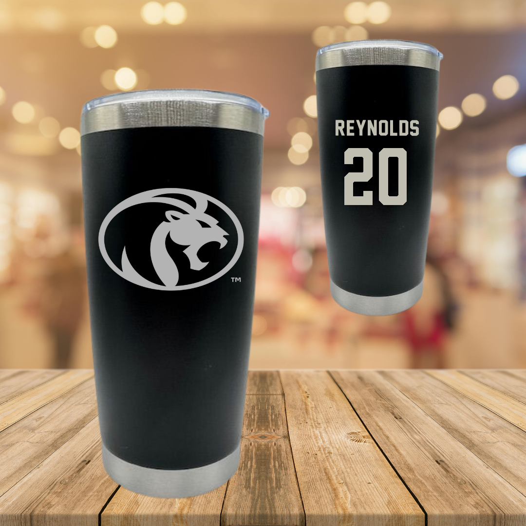 University of North Alabama Soccer Black Stainless Steel Tumbler - #20 Maddie Reynolds