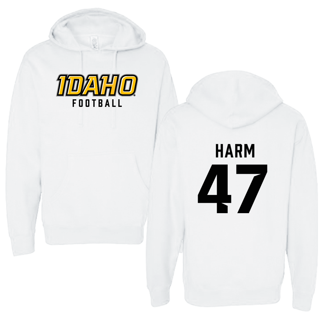University of Idaho Football White Idaho Hoodie - #47 LJ Harm