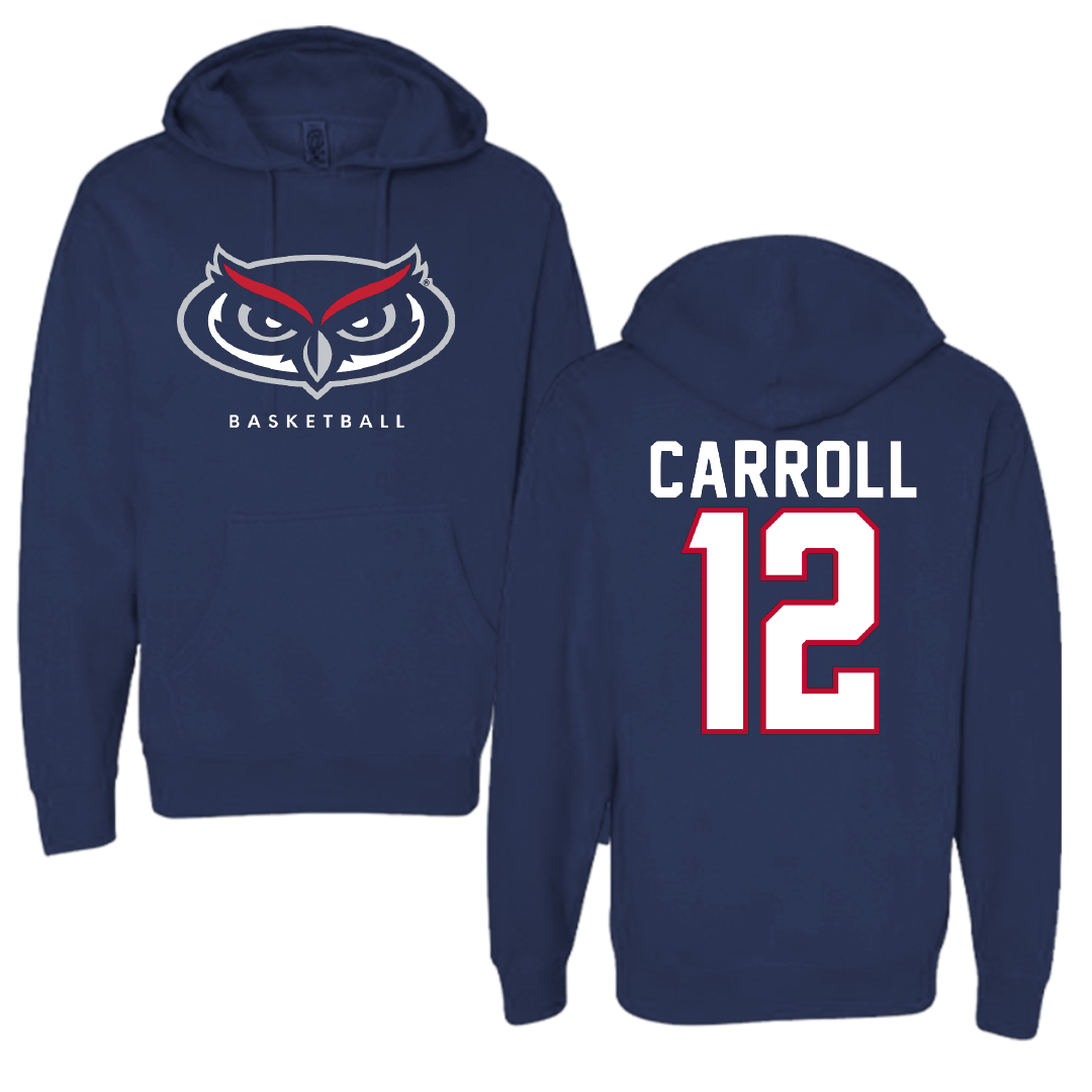 Florida Atlantic University Basketball Navy Mascot Hoodie - #12 Tre Carroll