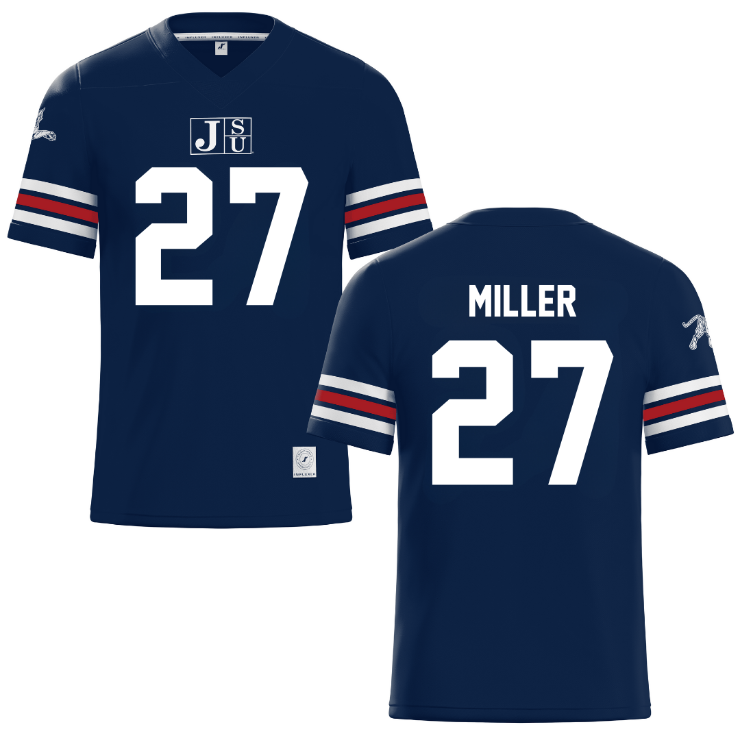 Jackson State University Navy Football Jersey - #27 Ahmad Miller