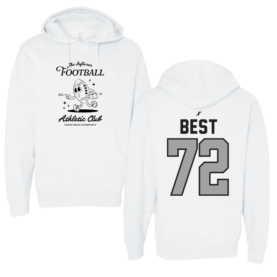 Football White Influxer Athletic Club Hoodie - #72 Cole Best