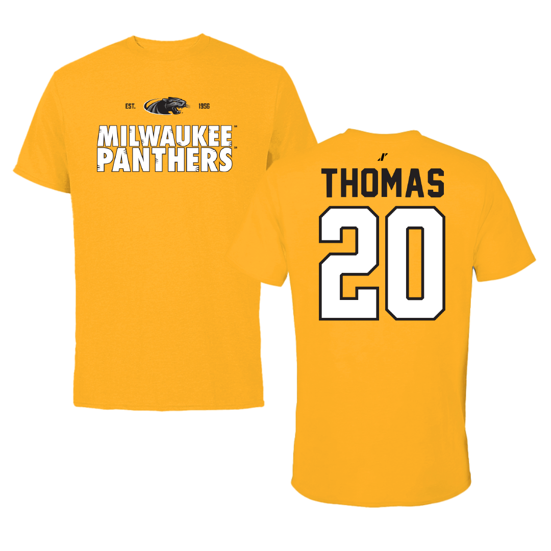 University of Wisconsin-Milwaukee Basketball Gold General Tee - #20 Maurice Thomas