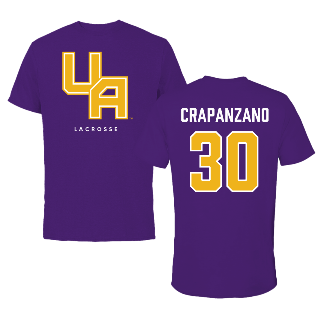 University at Albany Lacrosse Purple Block Tee - #30 Christopher Crapanzano