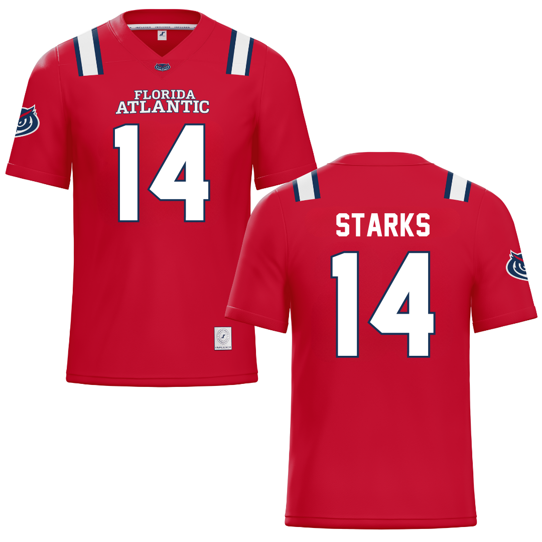 Florida Atlantic University Red Football Jersey - #14 Tyriq Starks
