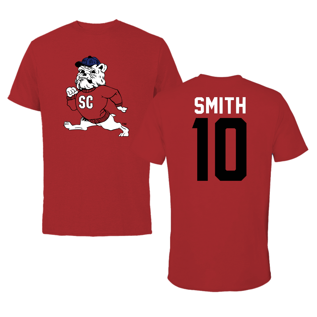 South Carolina State University Football Canvas Red Tee - #10 Tyler Smith