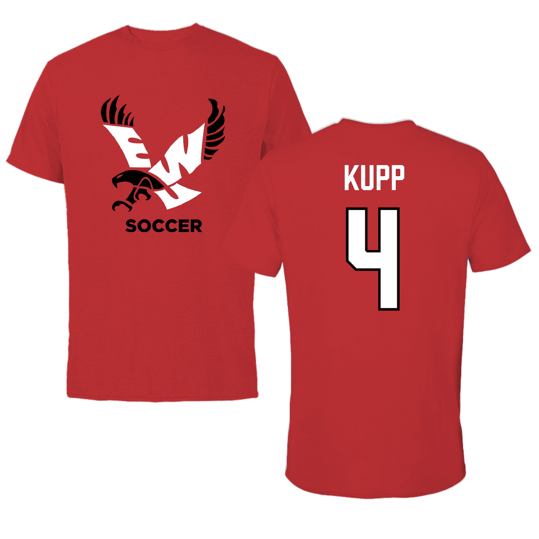 Eastern Washington University Soccer Red Tee - #4 Katrina Kupp
