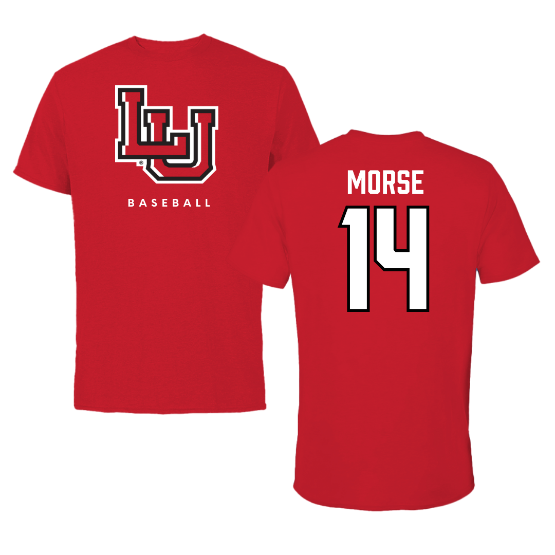 Lamar University Baseball Red Performance Tee - #14 Trhea Morse