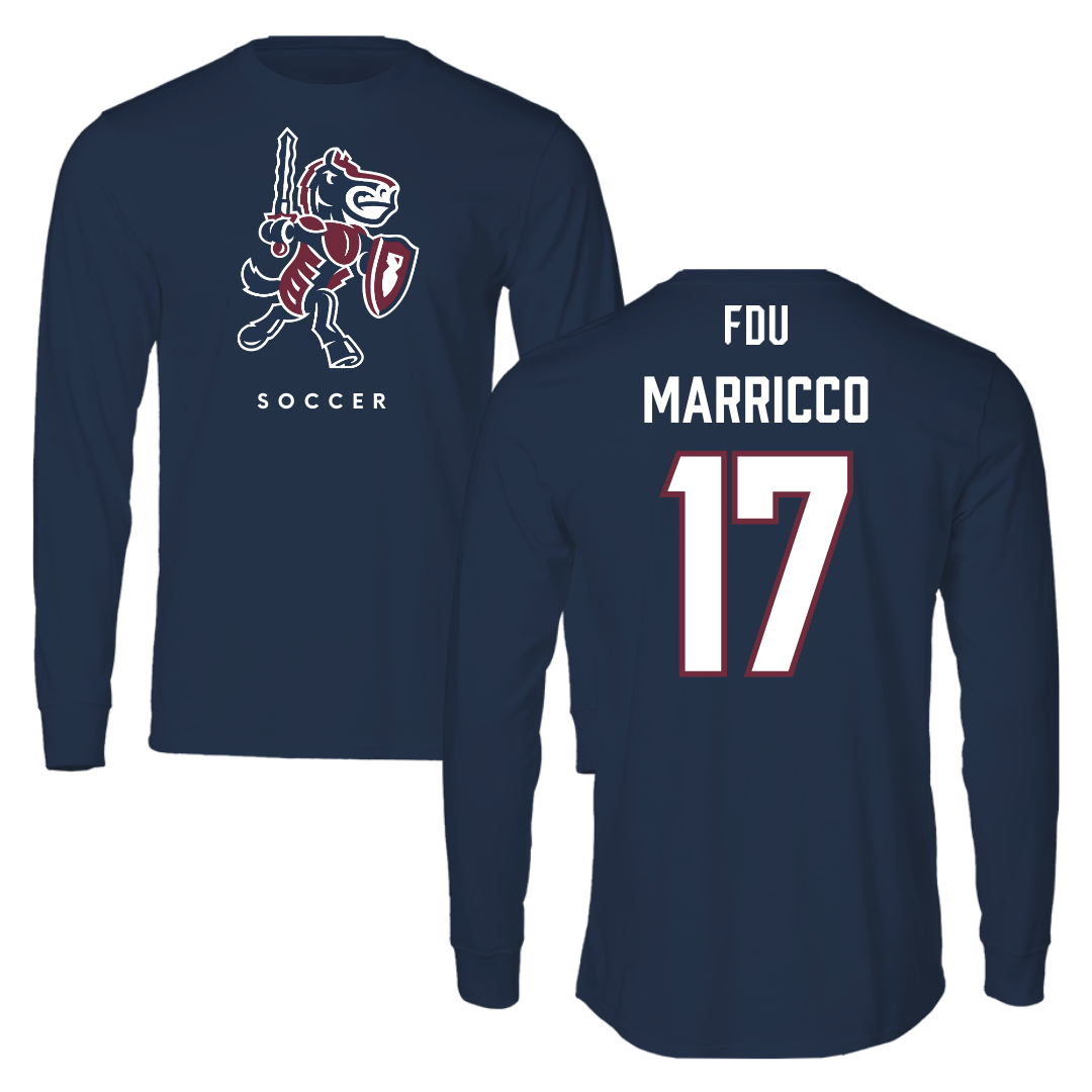 Fairleigh Dickinson University-Metropolitan Campus Soccer Navy Long Sleeve - #17 Madeline Marricco