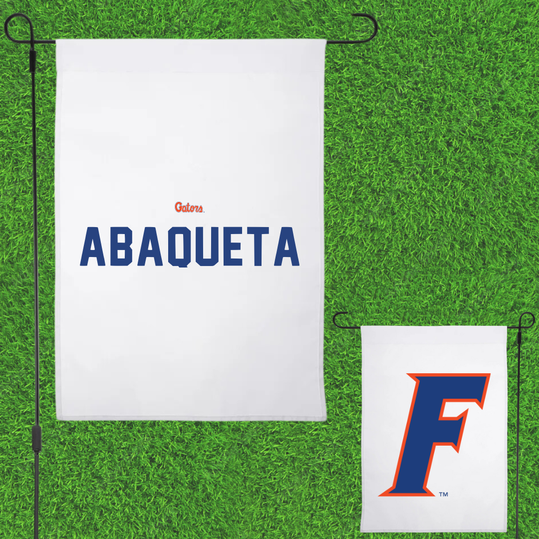 University of Florida Swimming & Diving White Garden Flag - Cameron Abaqueta