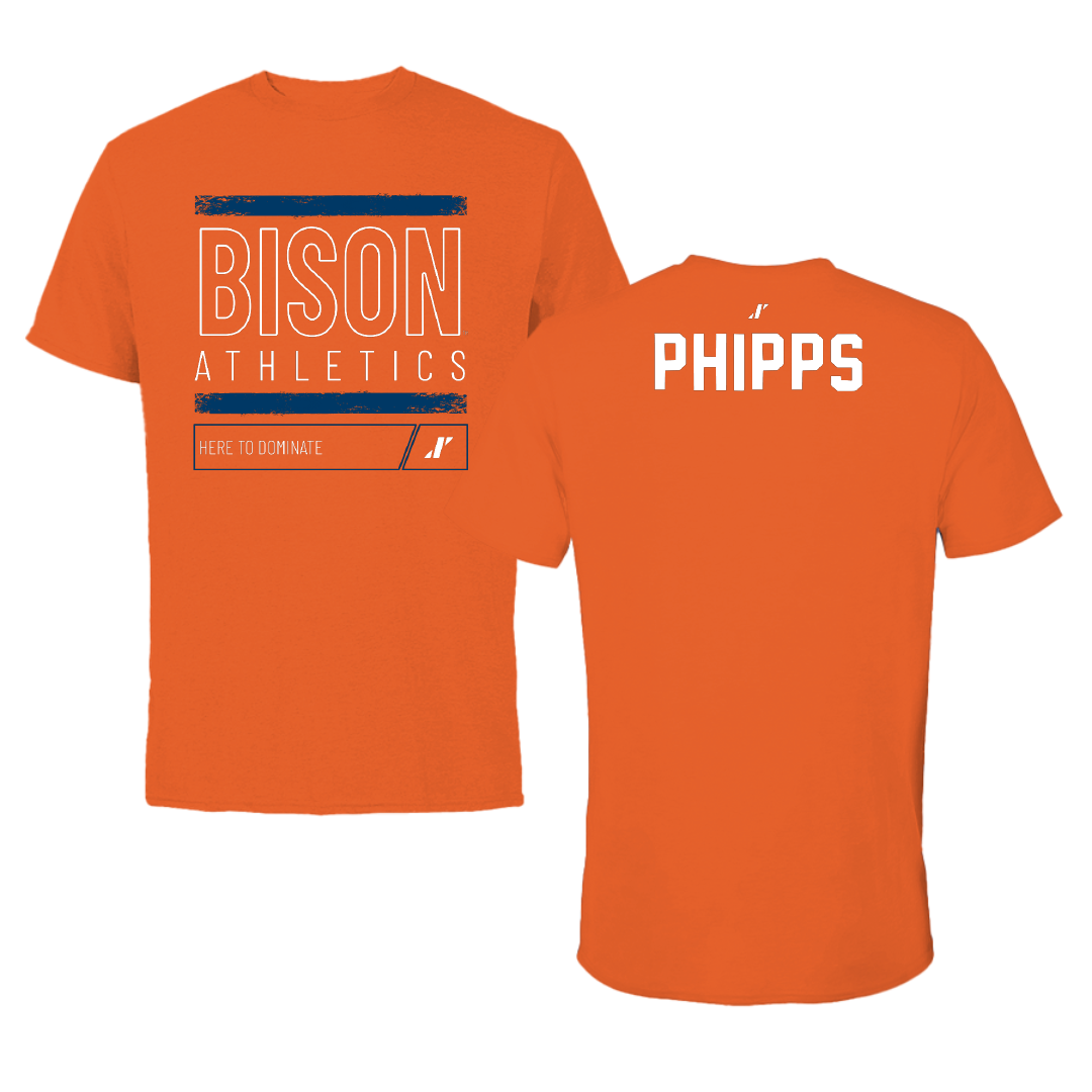 Bucknell University Wrestling Orange Dominate Performance Tee - Kurt Phipps
