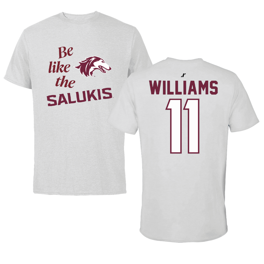 Southern Illinois University at Carbondale Basketball Light Gray Be Like Us Performance Tee - #11 Shemera Williams