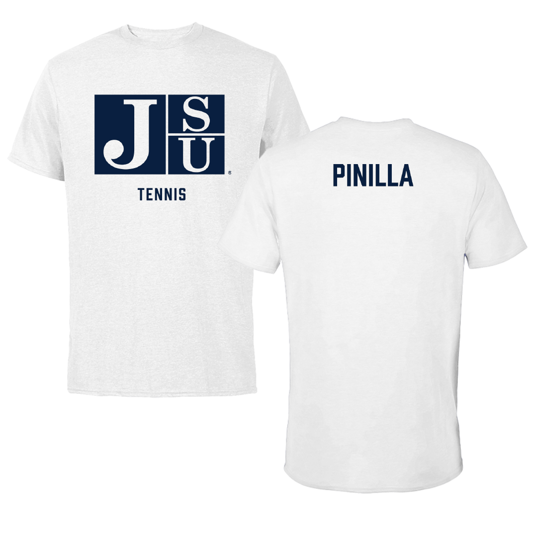 Jackson State University Tennis White Performance Tee - Alejandro Pinilla