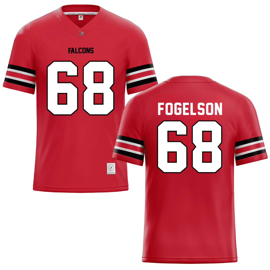 University of Wisconsin-River Falls Red Football Jersey - #68 Blake Fogelson