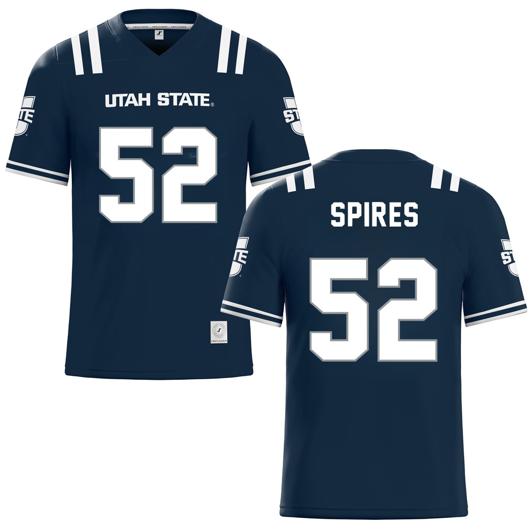 Utah State University Blue Football Jersey - #52 Blaine Spires
