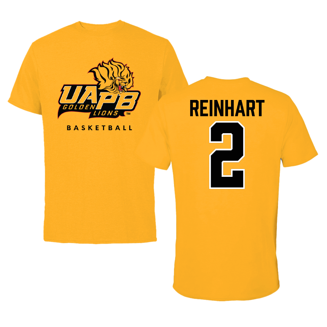 University of Arkansas-Pine Bluff Basketball Gold Tee - #2 Zach Reinhart