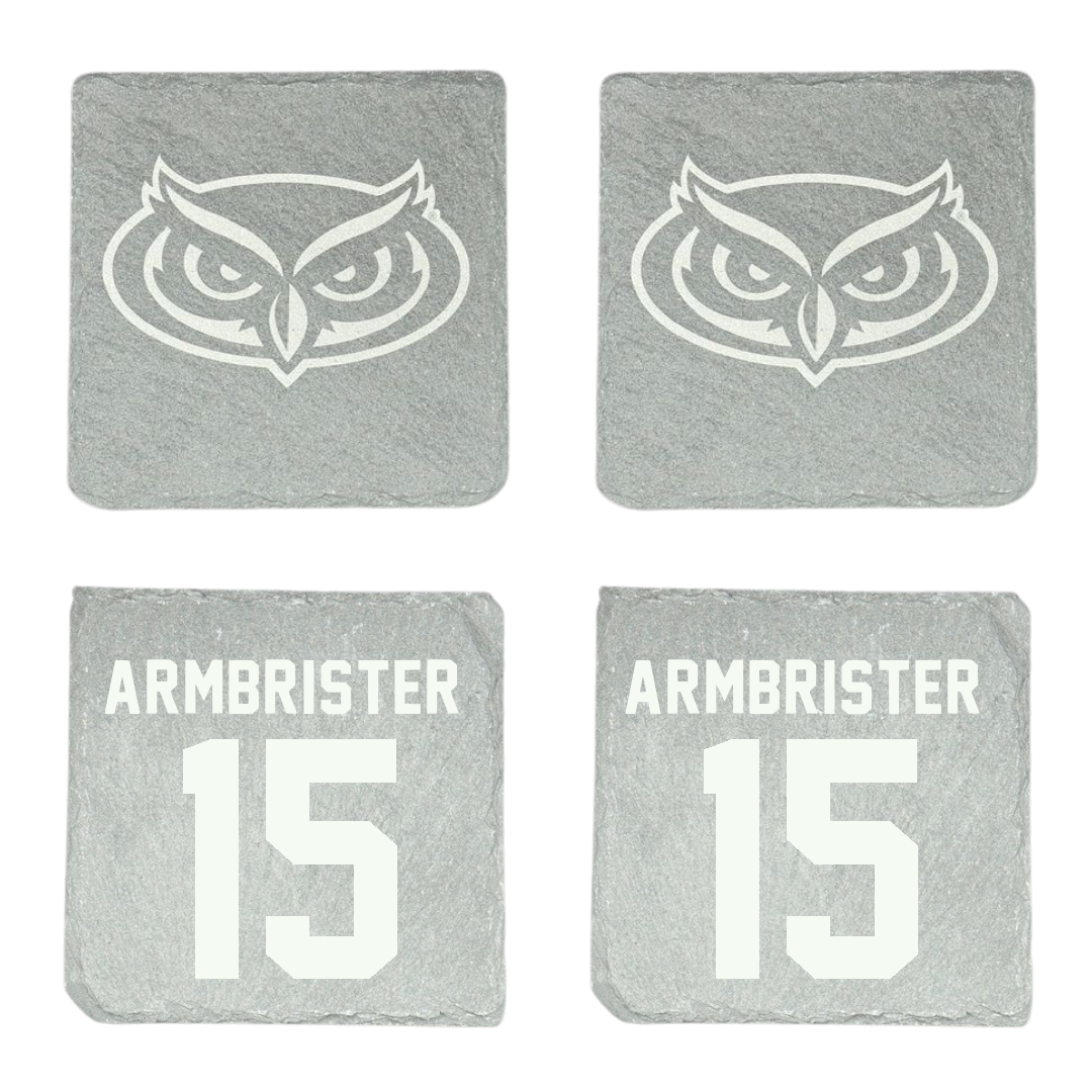 Florida Atlantic University Basketball Stone Coaster (4 Pack)  - #15 Kayana Armbrister