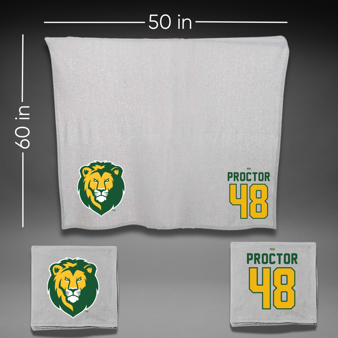 Southeastern Louisiana University Football Gray Blanket - #48 Kaleb Proctor