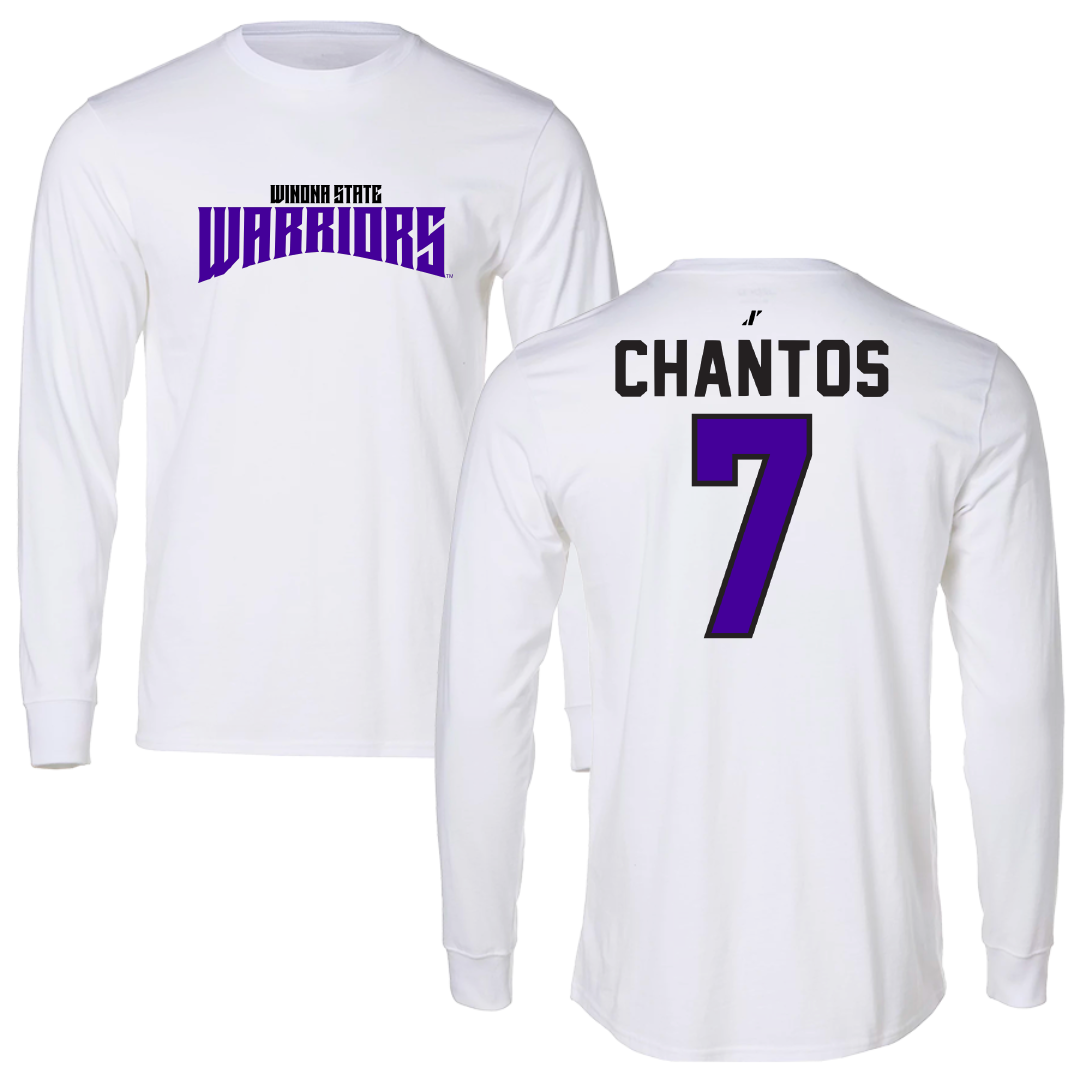 Winona State University Softball White Classic Performance Long Sleeve - #7 Ashlee Chantos