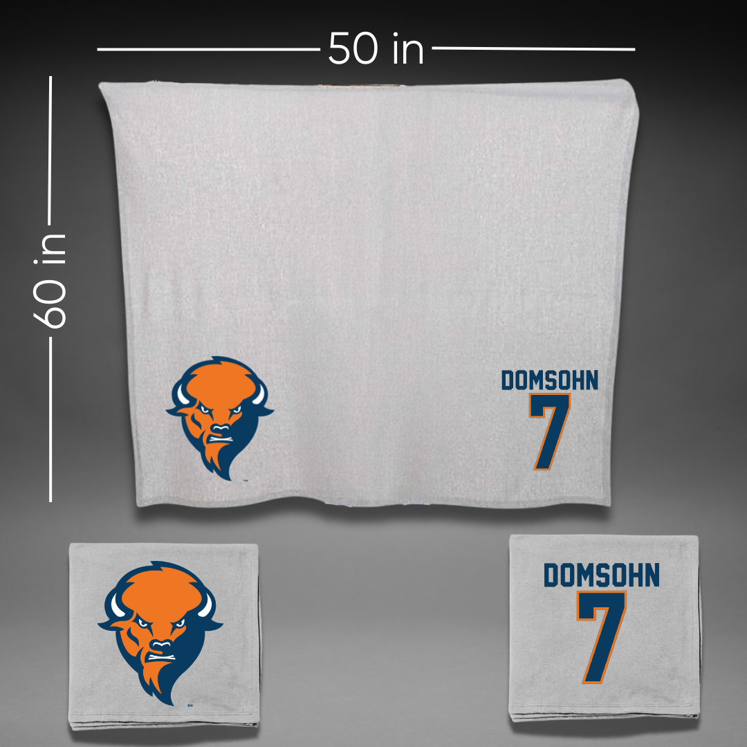 Bucknell University Soccer Gray Blanket - #7 Zane Domsohn