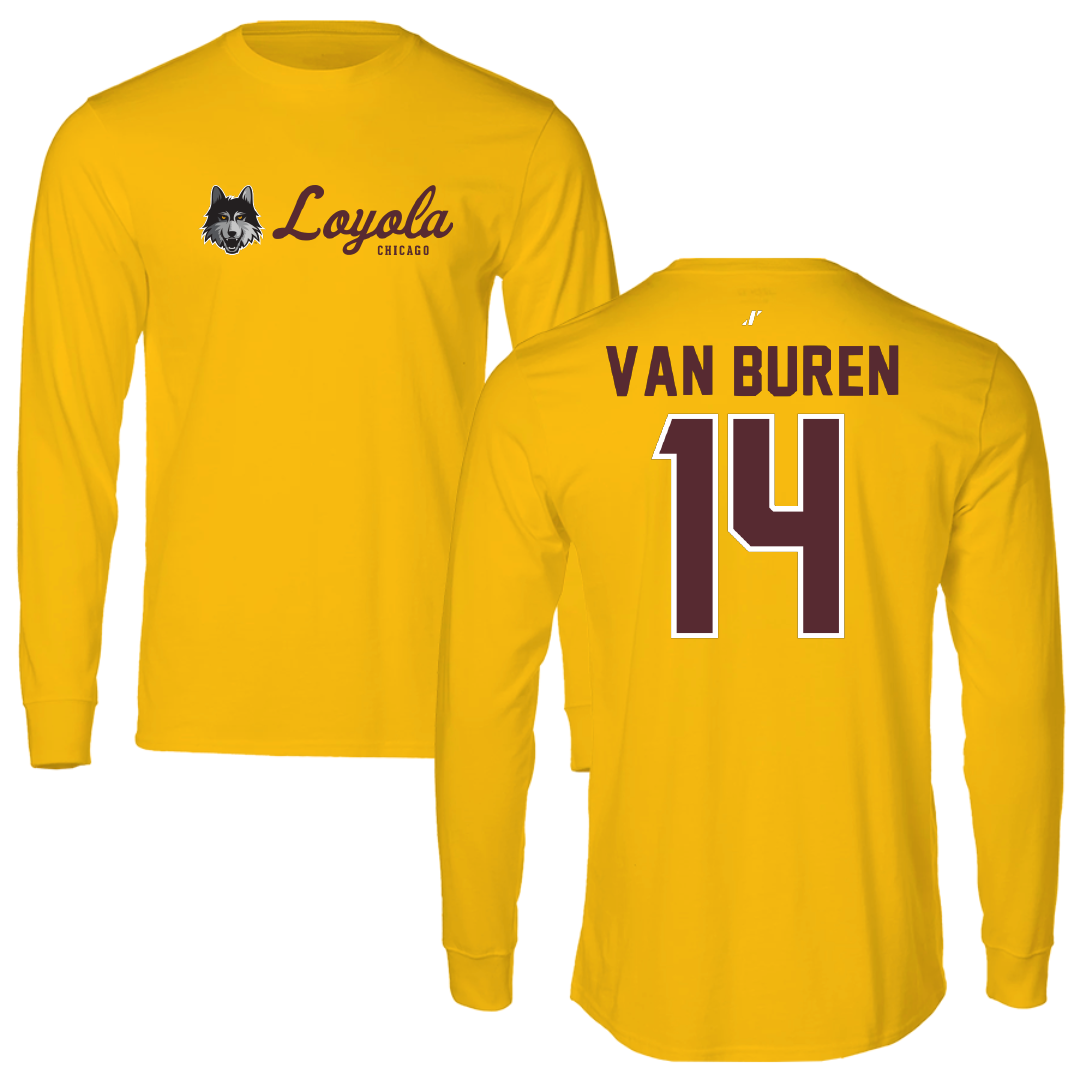 Loyola University-Chicago Volleyball Gold General Long Sleeve - #14 Parker Van Buren