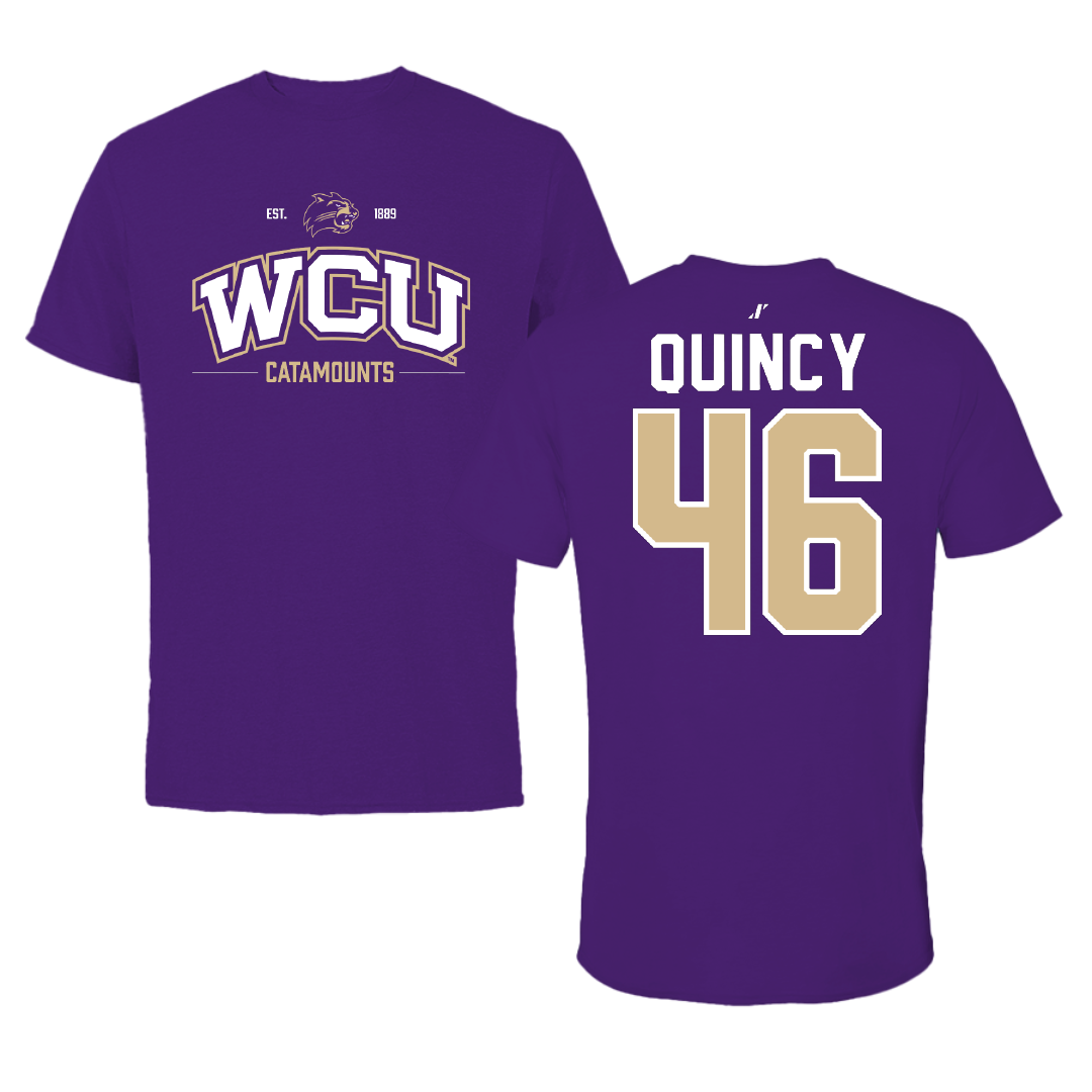 Western Carolina University Baseball Purple General Tee - #46 Adam Quincy