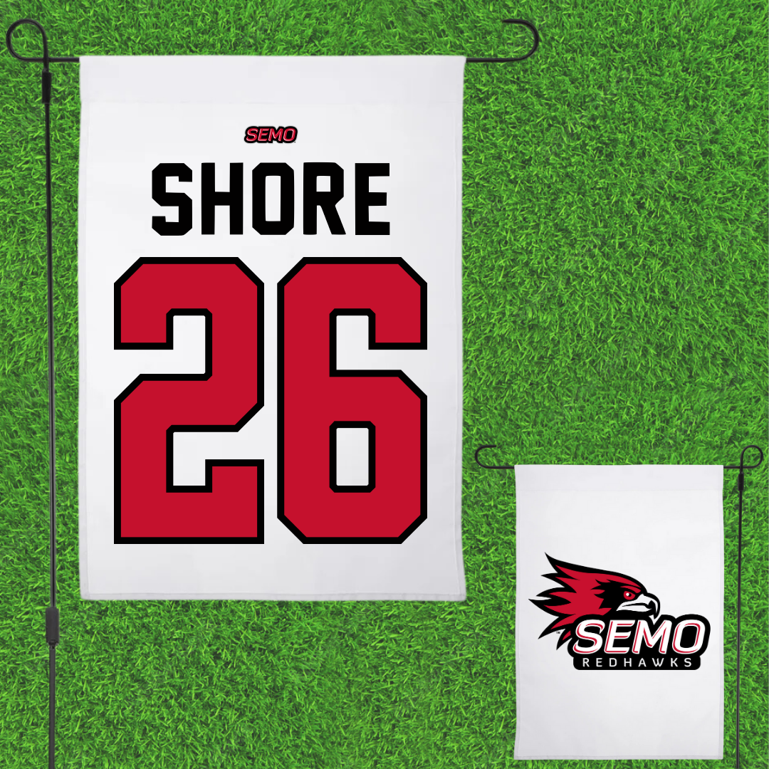 Southeast Missouri State University Softball White Garden Flag - #26 Aubrie Shore