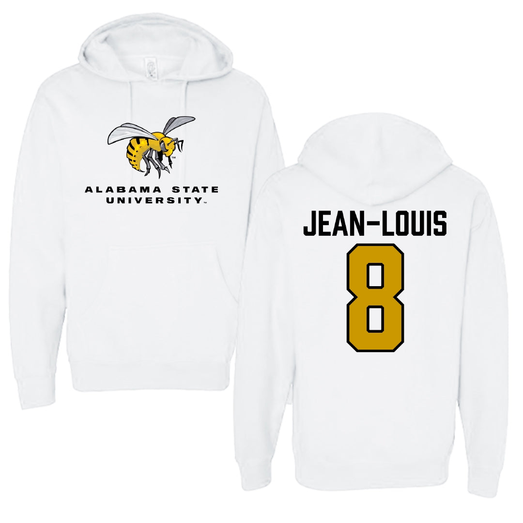 Alabama State University Football White Block Hoodie - #8 Rhoody Jean-Louis