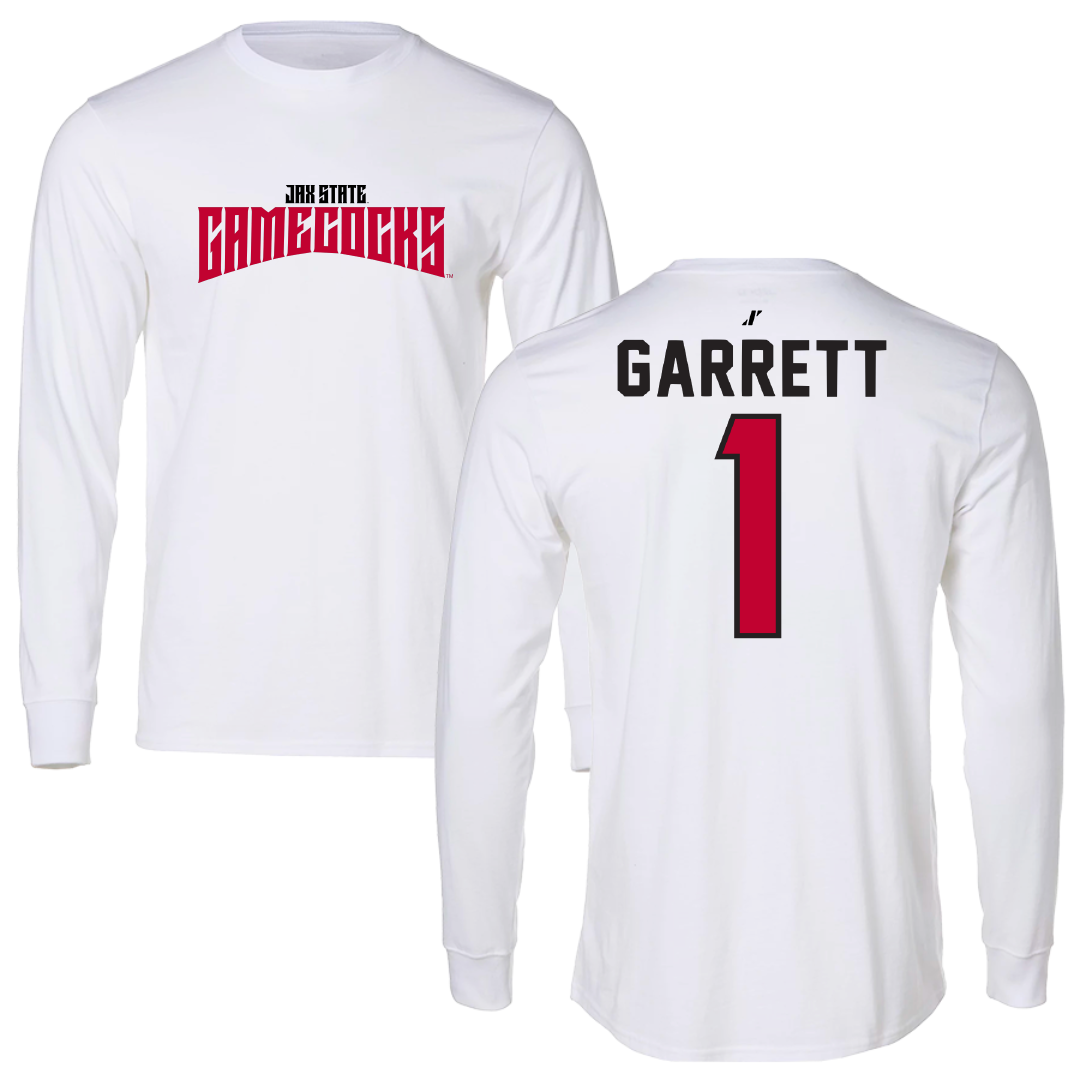Jacksonville State University Volleyball White Classics Performance Long Sleeve - #1 Ellie Garrett