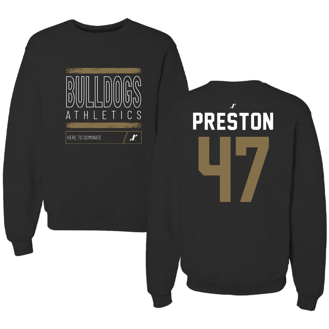 Bryant University Lacrosse Black Dominate Crewneck - #47 Trevor Preston