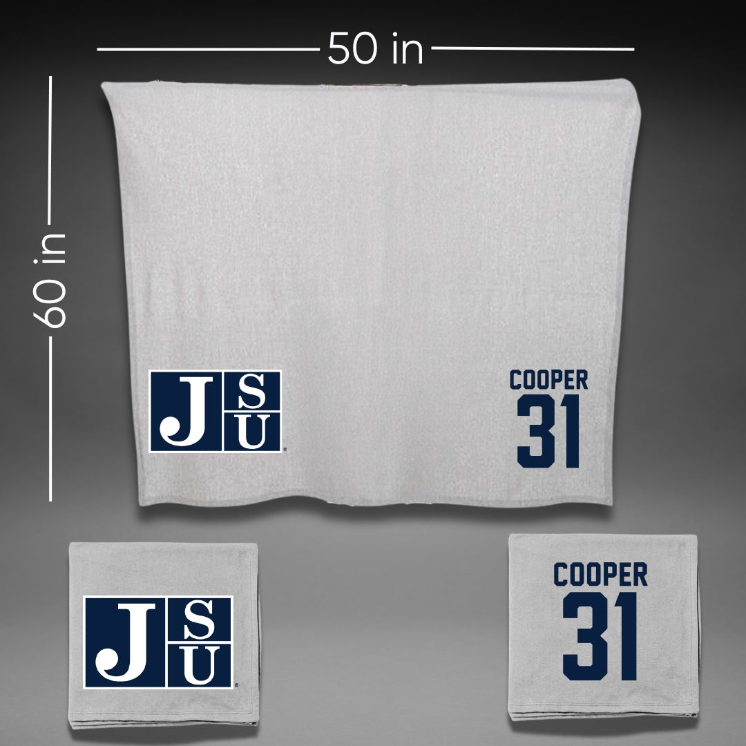 Jackson State University Basketball Gray Blanket - #31 Zoe Cooper