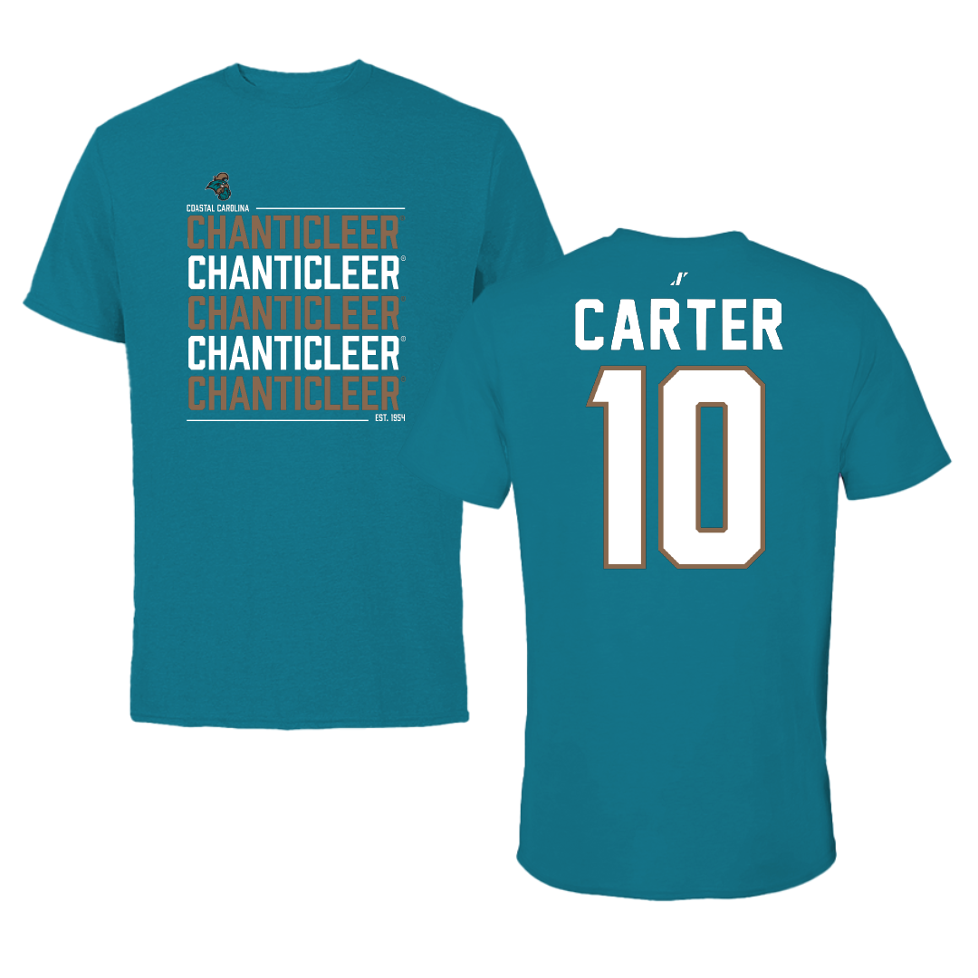 Coastal Carolina University Basketball Teal General Tee - #10 Dalanna Carter