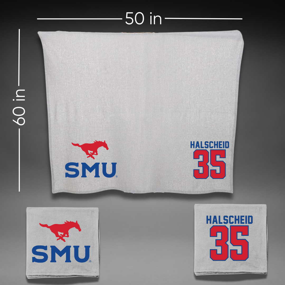 Southern Methodist University Soccer Gray Blanket - #35 Hayden Halscheid