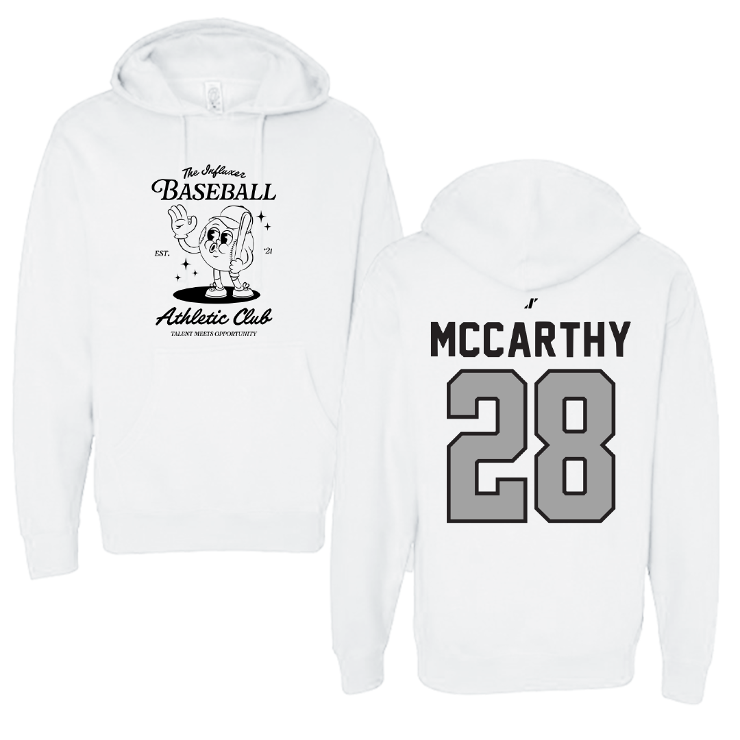 Baseball White Influxer Athletic Club Hoodie - #28 Dylan McCarthy