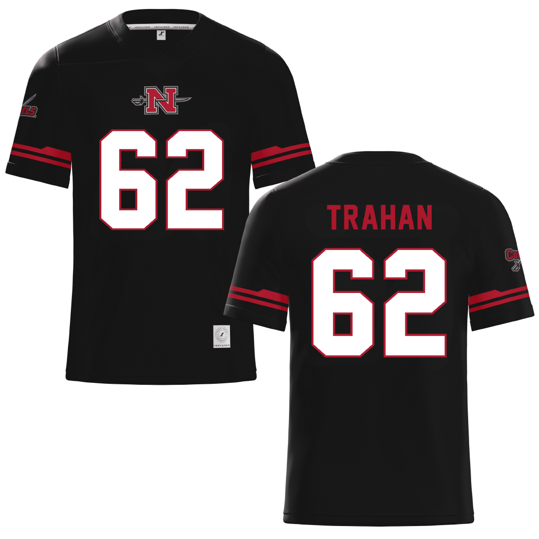 Nicholls State University Black Football Jersey - #62 Seth Trahan