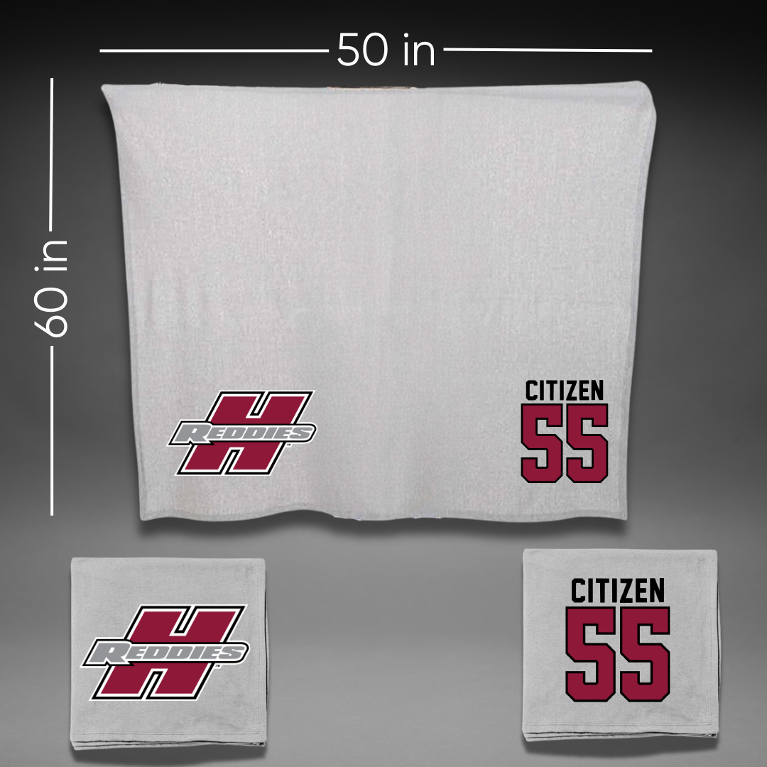 Henderson State University Football Gray Blanket - #55 Jamarion Citizen