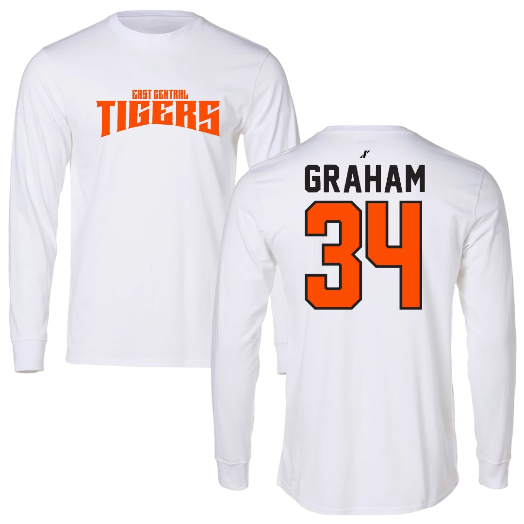 East Central University Football White Classic Long Sleeve - #34 Joshua Graham