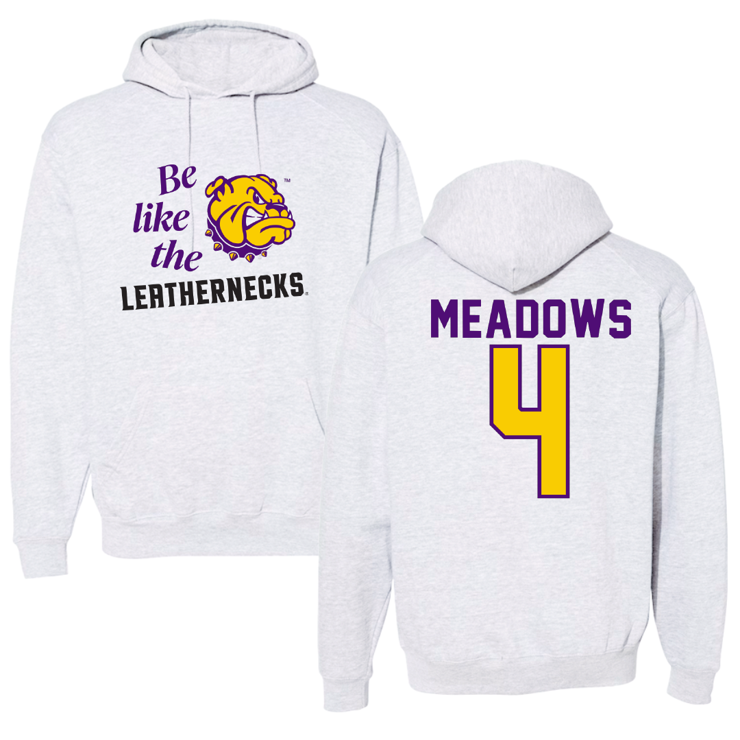 Western Illinois University Basketball Light Gray Be Like Us Hoodie - #4 Allie Meadows