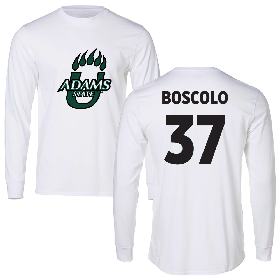 Adams State University Soccer White Performance Long Sleeve - #37 Francesco Boscolo