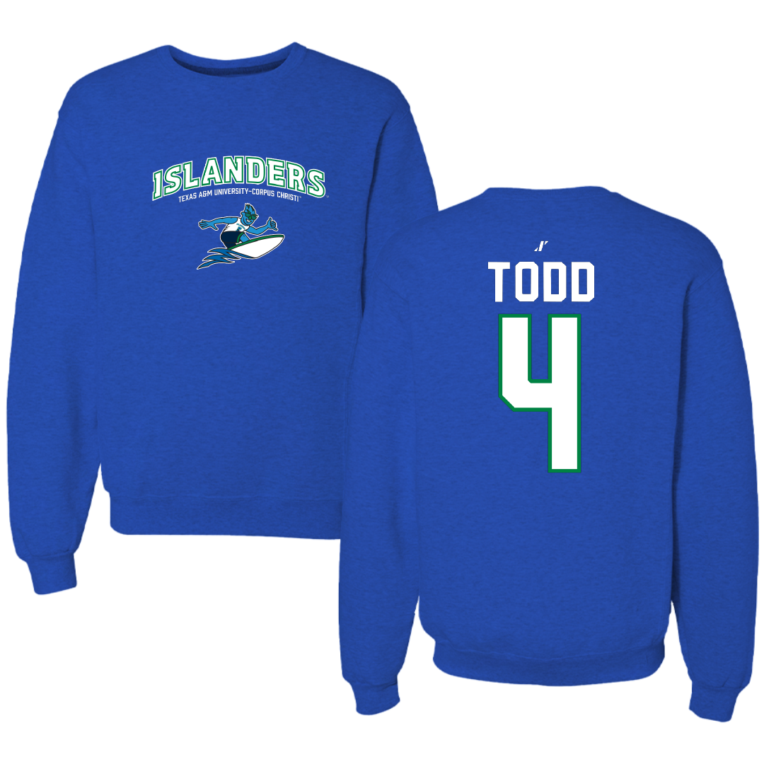 Texas A&M University-Corpus Christi Softball Blue General Crewneck - #4 Riley Todd