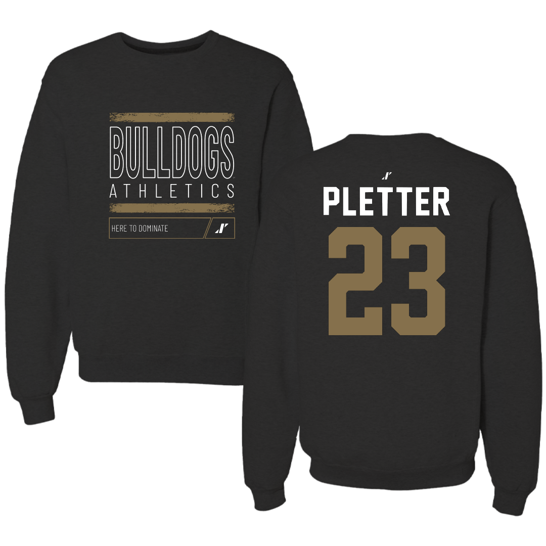 Bryant University Baseball Black Dominate Crewneck - #23 Jack Pletter