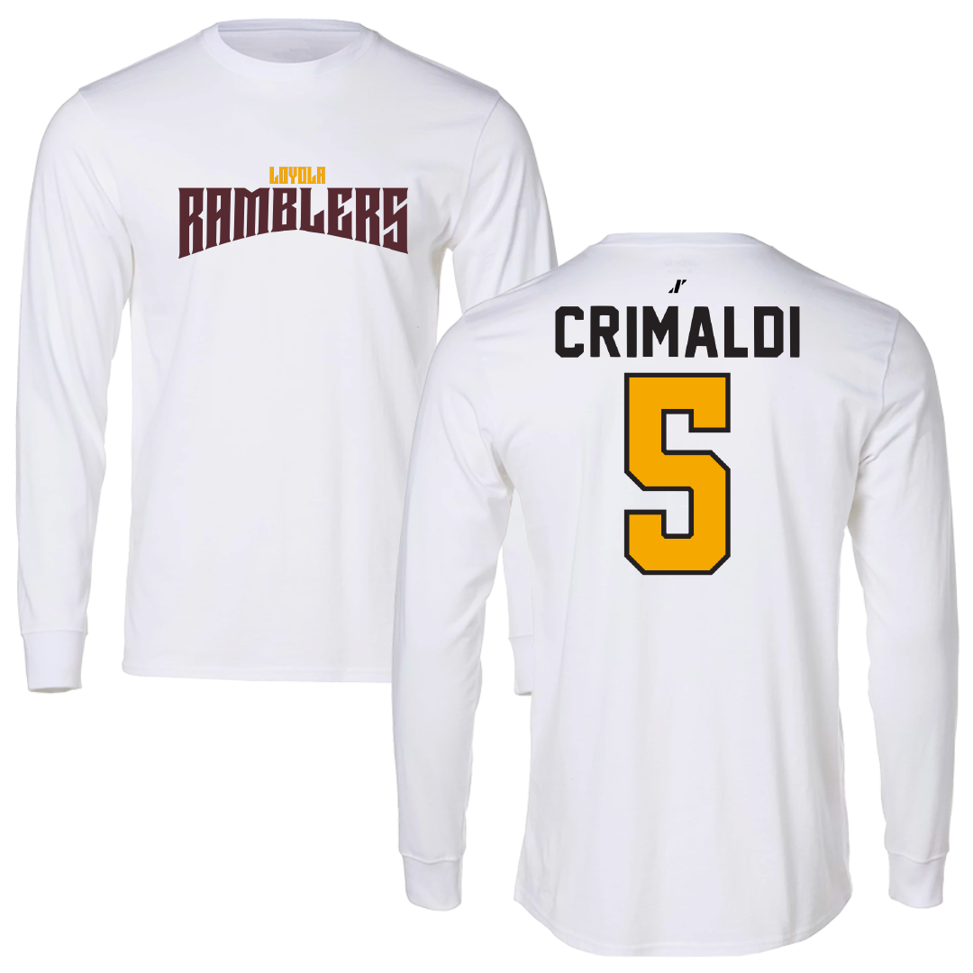 Loyola University-Chicago Softball White Classic Performance Long Sleeve - #5 Bella Crimaldi
