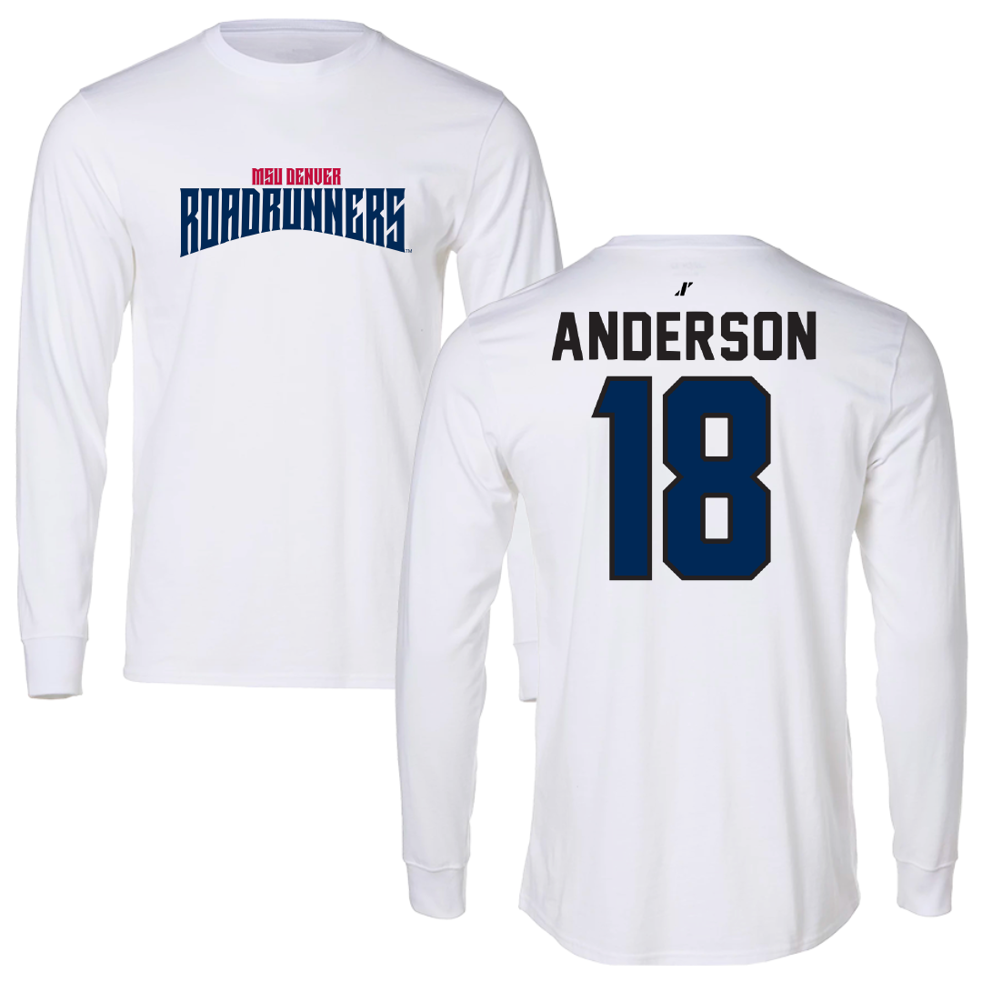 Metropolitan State University of Denver Volleyball White Classic Long Sleeve - #18 Riley Anderson