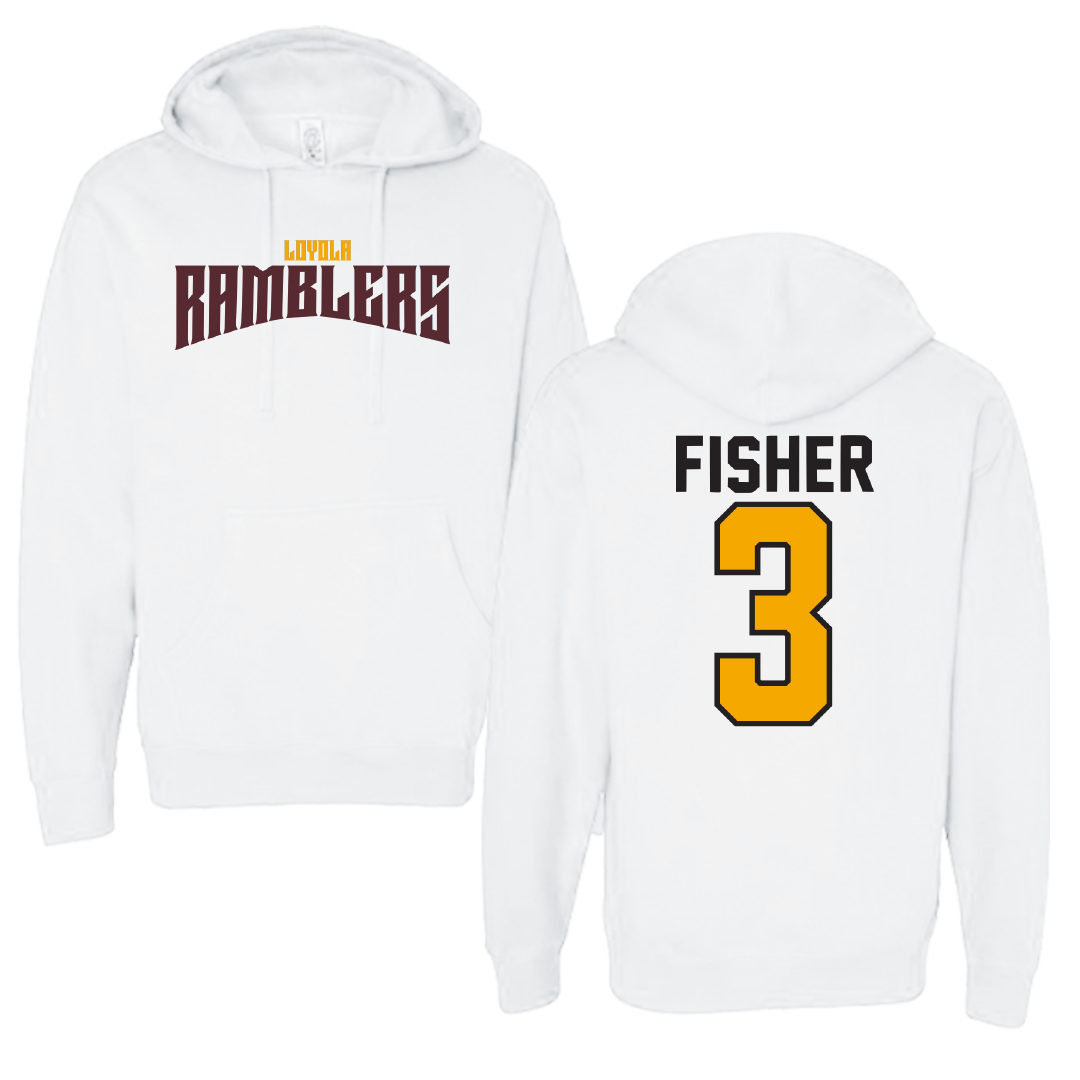 Loyola University-Chicago Basketball White Classic Hoodie - #3 Alyssa Fisher