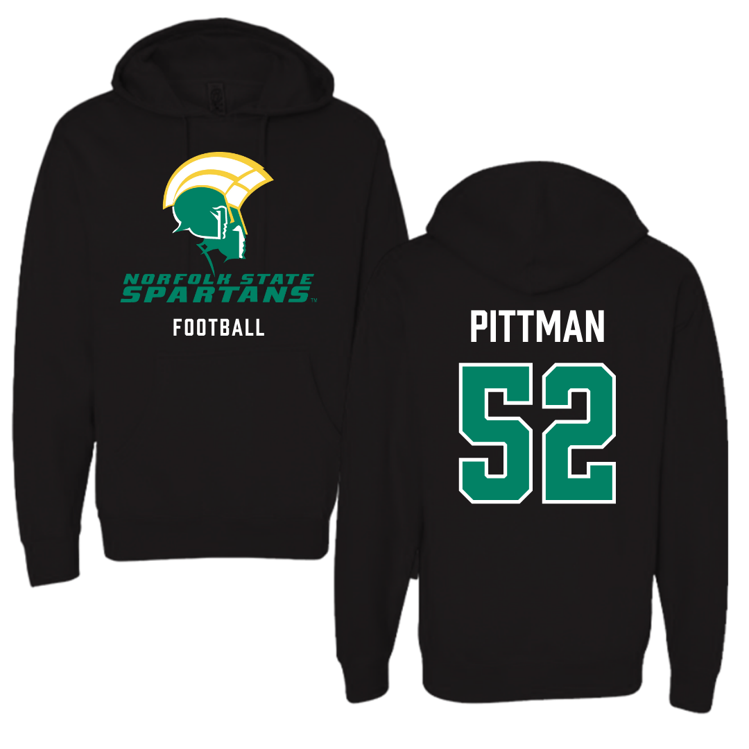 Norfolk State University Football Black Hoodie - #52 Austin Pittman