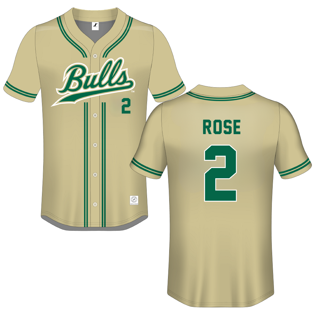 University of South Florida Gold Button-Down Jersey - #2 Matt Rose